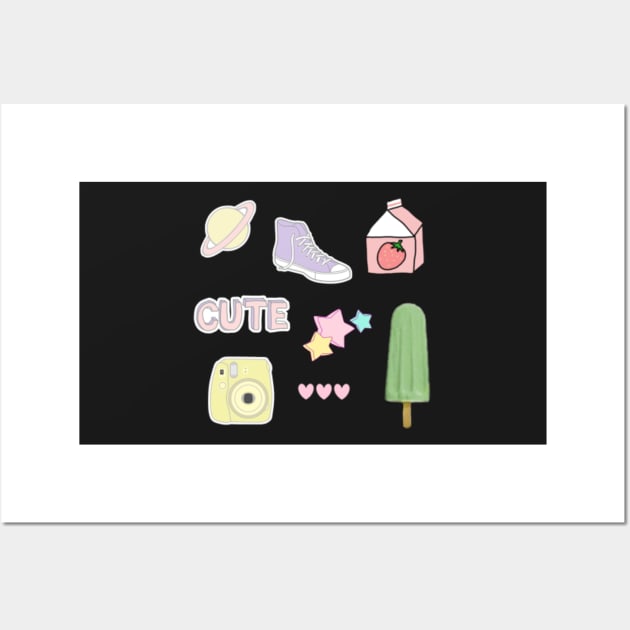 Pastel aesthetic sticker pack - Cute - Posters and Art Prints | TeePublic